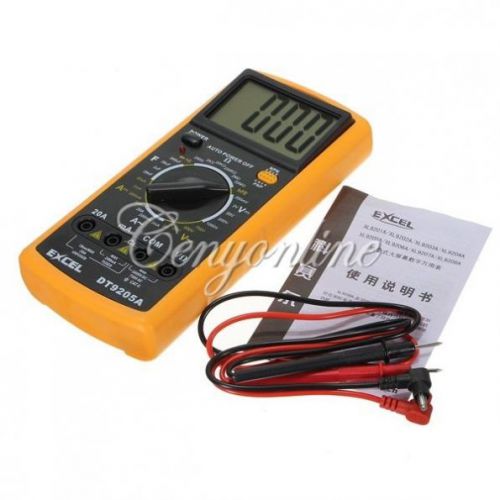 Dt9205a handheld 3 1/2 lcd ac dc amp ohm digital multimeter electrical tester for sale