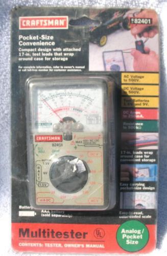 Craftsman 982401 Pocket Size Analog Multitester Multi Meter NEW