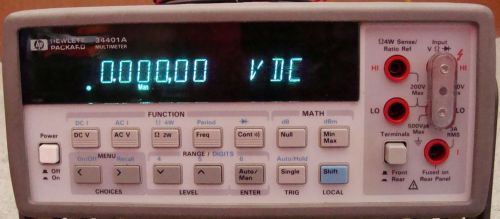 HP - AGILENT 34401A DIGITAL MULTIMETER 6.5 digit  W/ EXTRAS! CALIBRATED !