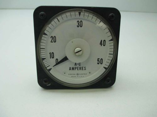 GENERAL ELECTRIC GE 50-103131-LSNT 0-50 AC AMPERES PANEL METER D394599