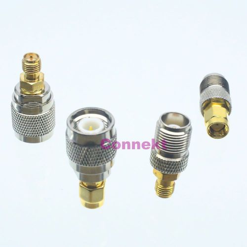 4pcs/set TNC &amp; RP-SMA kit male plug female jack RF adapter connector