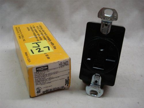 Hubbell Single Receptacle,  Straight Blade,  250 Volt,  HBL8420 / 5C793,  NIB