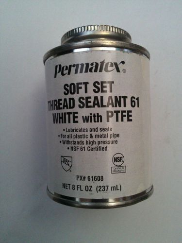 Lot of 9 NEW Permatex SOFT SET THREAD SEALANT 61 WHITE - 8 FL OZ