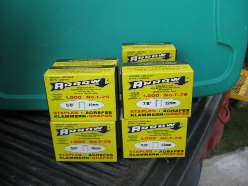 ARROW, T-75, 5/8&#034; STAPLES, 4 BOX  OFFER/4000 STAPLES