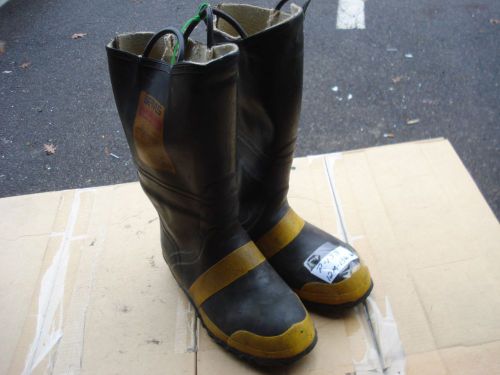 SERVUS Firefighter Turn Out Gear Rubber Bunker Boots Steel Toe 12M-13W......R133