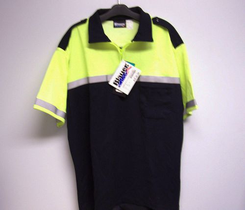 BLAUER STREETGEAR 8132 COLORBLOCK SHIRT size XL Reg DK NAVY/ F YEL * FREE SHIP