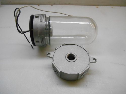 RAB VLX100 100 3&#039; BOX 1/2 HUB  W/ GLASS  GLOBE LIGHT FIXTURE  NEW OLD STOCK