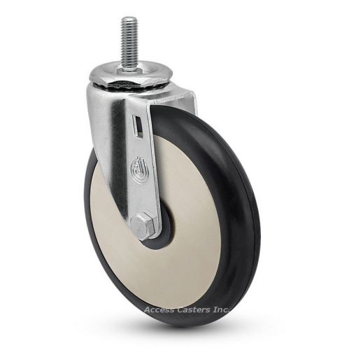 3j13cg 3&#034; cushion grey rubber wheel threaded stem swivel caster, 100 lb capacity for sale