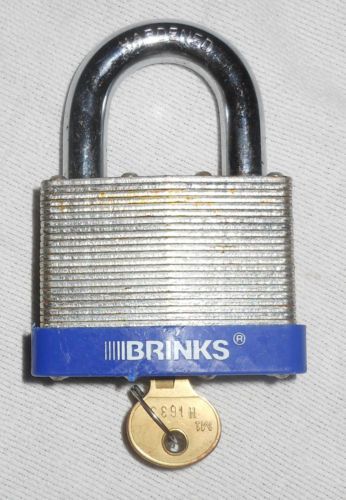 Vintage Brinks 60 mm Keyed Padlock Hardened Heavy Duty General Use 2&#034;x3.5&#034;