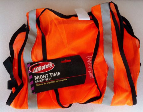 NEW AOS SAFETY 94601 NIGHT TIME SAFETY VEST NORTH TV15RSC ORANGE MESH SILVER