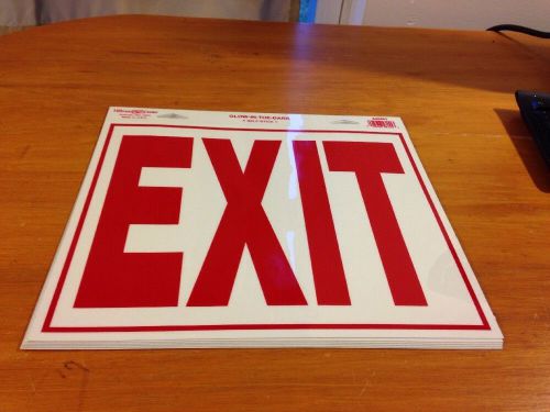 Glow In The Dark Exit Sign Sticker Self Stick 12x10