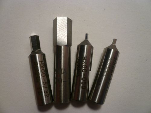 4 pcs 0.320&#034;, 5/32&#034;, 1/16&#034; and 0.050&#034;  hex rotary broach 8mm shank new. for sale