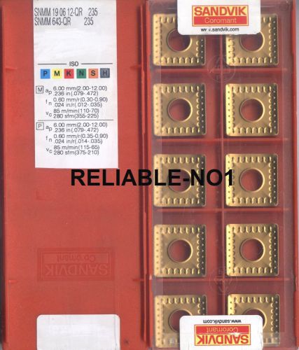 - FREE SHIPPING -SANDVIK    SNMM 643-QR   ( SNMM 190612-QR )   235     20pcs