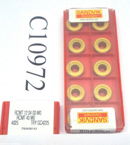 (10) new sandvik coromant carbide inserts rcmt 12 04 00-m0 4025 lot c10972 for sale