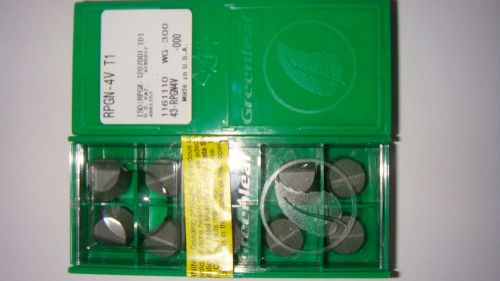 AUCTION NO RESERVE !!! 100 PCS GREENLEAF CERAMIC INSERTS RPGN 4V T1 WG300