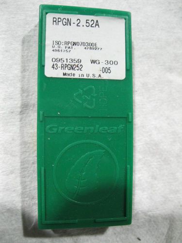 CERAMIC INSERTS. GREEENLEAF. 10 PCS. RPGN 2.52A.  WG300.  Now just $6 per insert