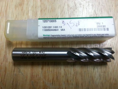 WIDIA HANITA End Mills Mill Diameter 1/2 X 1/2X1-1/4 Number of Flutes: 6