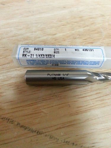 PUTMAN ENDMILL RK-21 1/4 X 3/8 X 3/4  2- 1/2 LONG HSS 3/8 SHANK  USA BALL END