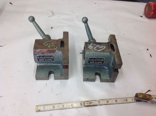 (2) 5C Collet Chuck Fixture H/V with Hardinge 19/32 &amp; 33/64&#034; Collets MADE CHINA