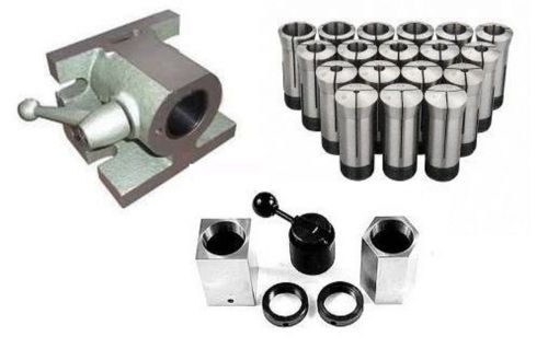 5C H/V ANGLE COLLET FIXTURE &amp; 5pc 5C HEX &amp; SQUARE COLLET BLOCK SET &amp; 15pc COLLET