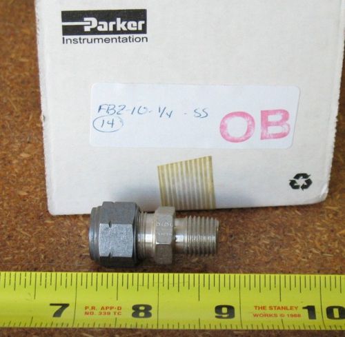 PARKER S.S. METRIC A-LOK TUBE FITTING 10 MM TUBE X 1/4&#034; MNPT P/N FBZ-10-1/4-SS