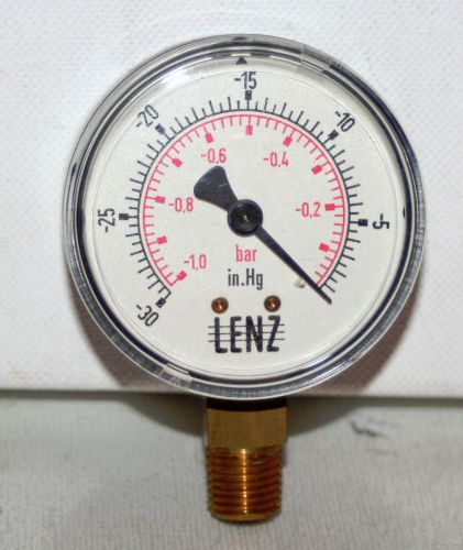 -30 HG 1/4&#034; NPT  2 1/2&#034;  Dial  Pressure Gauge LENZ