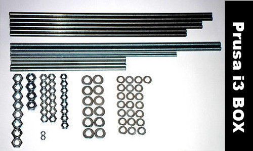 Iron Smooth &amp; Threaded Rods &amp; Nuts kit - Prusa i3 BOX Frame Reprap 3D printer