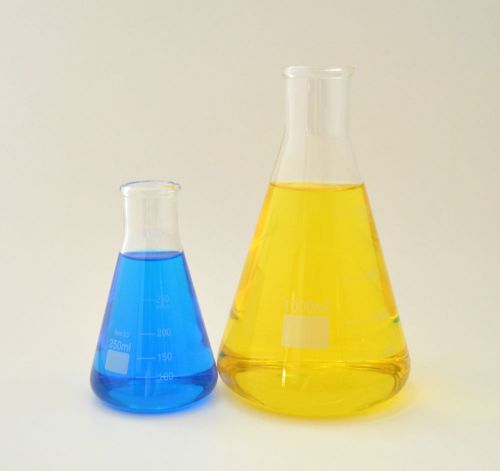 Erlenmeyer flasks 250ml 1000ml borosilicate glass measuring lab new for sale