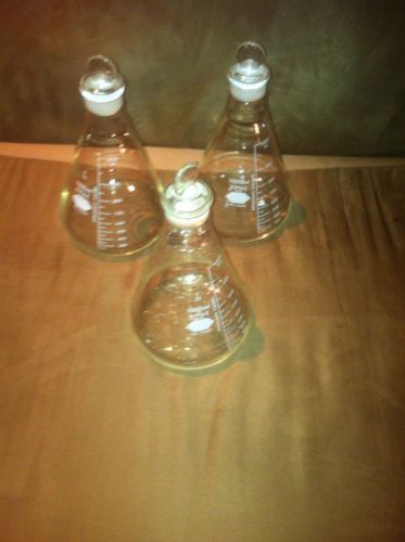 Qty 3 kimax 1000ml flasks 26600 for sale