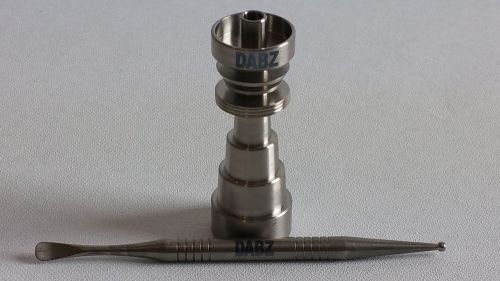 Domeless GR2 titanium nail 10 14 &amp; 18mm male &amp; female socket FREE GR2 TI DABBER!