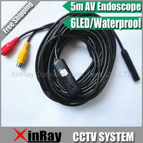 Mini AV Waterproof Endoscope Snake 5m Inspection Camera 10mm CCTV Camera
