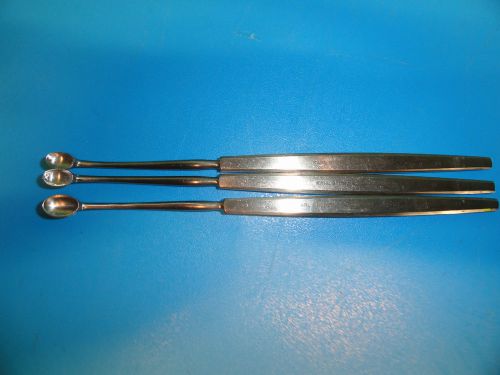 Bausch &amp; Lomb Storz 68601, 68602, 68603 Oval Maxillary Sinus Antrum Curette Lot