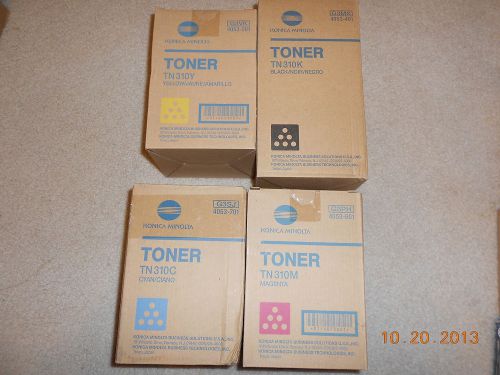 Lot of 4 Genuine Konica Minolta TN310C TN310M TN310Y TN310K Bizhub C350 C351