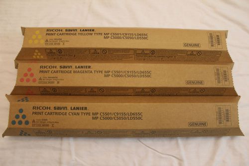 Ricoh Toner for MP C5501 This set has Yellow, Magenta , Cyan