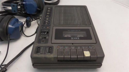 EIKI Model 3279A Cassette Tape Deck w/4 Headphones. Tested NICE!