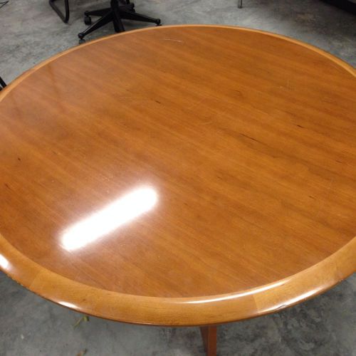 MID CENTURY MOD SOLID OAK WOOD EXECUTIVE COFFEE TABLE THE GUNLOCKE CO. N.Y.