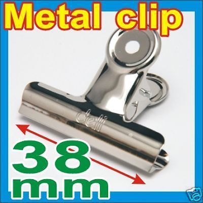 38mm metal paper document clips 6 pcs office stationery desk keep hold holder for sale