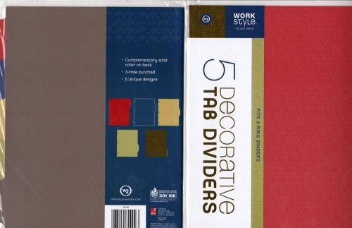 LOT OF 7 PACKS WILSON JONES DECORATIVE 5 TAB DIVIDERS (35 TABS TOTAL)