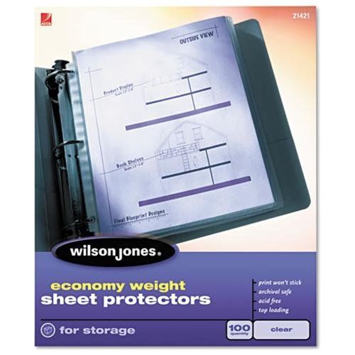 Wilson jones economy semi-clr sht protectors - letter 8.50&#034; x 11&#034; - (21423) for sale