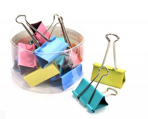 Wholesale New 12PCS 120mm Colorful Metal Binder Clips Home Office School Teacher