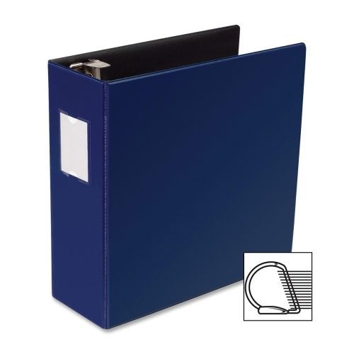 Business Source Slanted D-Ring Binder - 4&#034;- 2 Pockets -Blue - 1 Ea - BSN33119