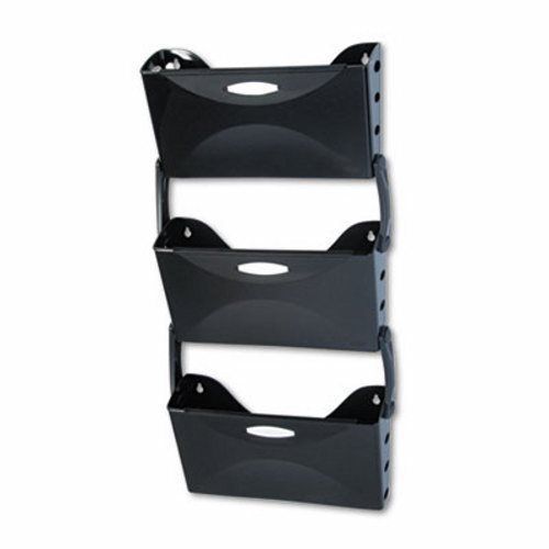 Rubbermaid Ultra Hot File Three Pocket Wall File Set, Letter, Black (RUB18523)