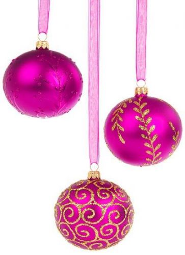 30 Custom Pink Ornament Trio Personalized Address Labels