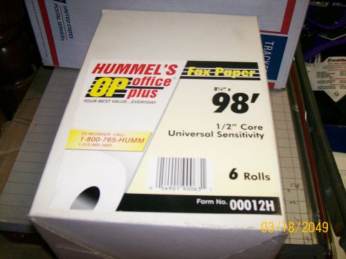 3 rolls fax paper 1/2&#034; core 8.5&#034; x 98&#039;