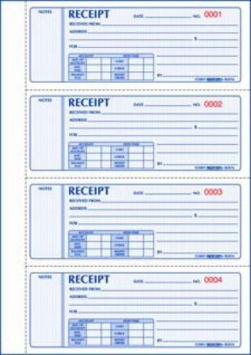 Rediform Money Receipt Book 400 Sets 2 Part 2-3/4&#039;&#039; x 7&#039;&#039;