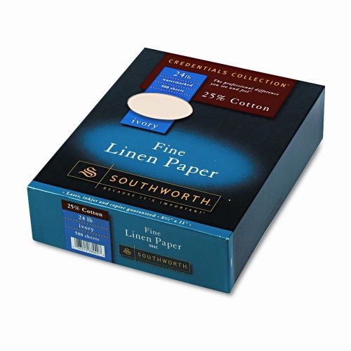 25% Cotton Linen Business Paper, 24 Lbs., 8-1/2 X 11, 500/Box, Fsc