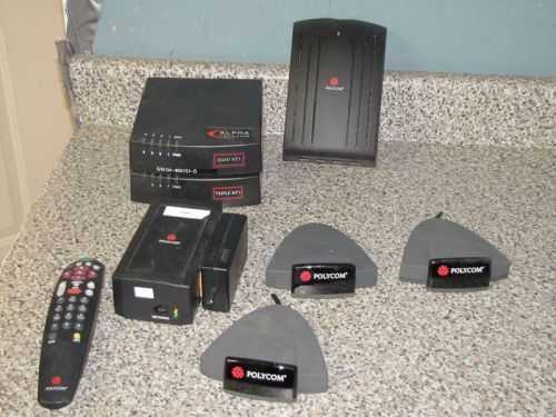 POLYCOM PARTS LOT- REMOTE- SENSORS, POWER SUPPLY ETC