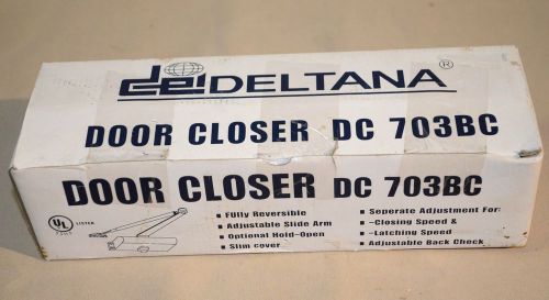 Deltana DC 703BC Adjustable Speed Dual Valve Surface Mount Door Closer White