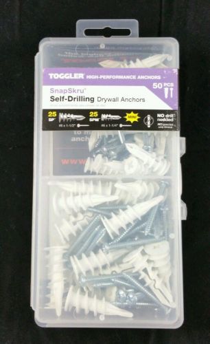 TOGGLER SnapSkru Self Drilliin Drywall Anchors 50 pcs 25 sp &amp; 25 SPM