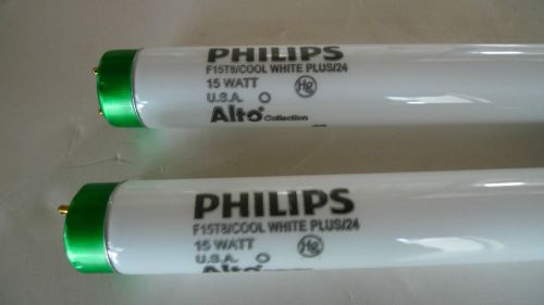 T8 FLUORESCENT LAMPS [2] F15T8/COOL WHITE PLUS/24  24&#034;  NIB